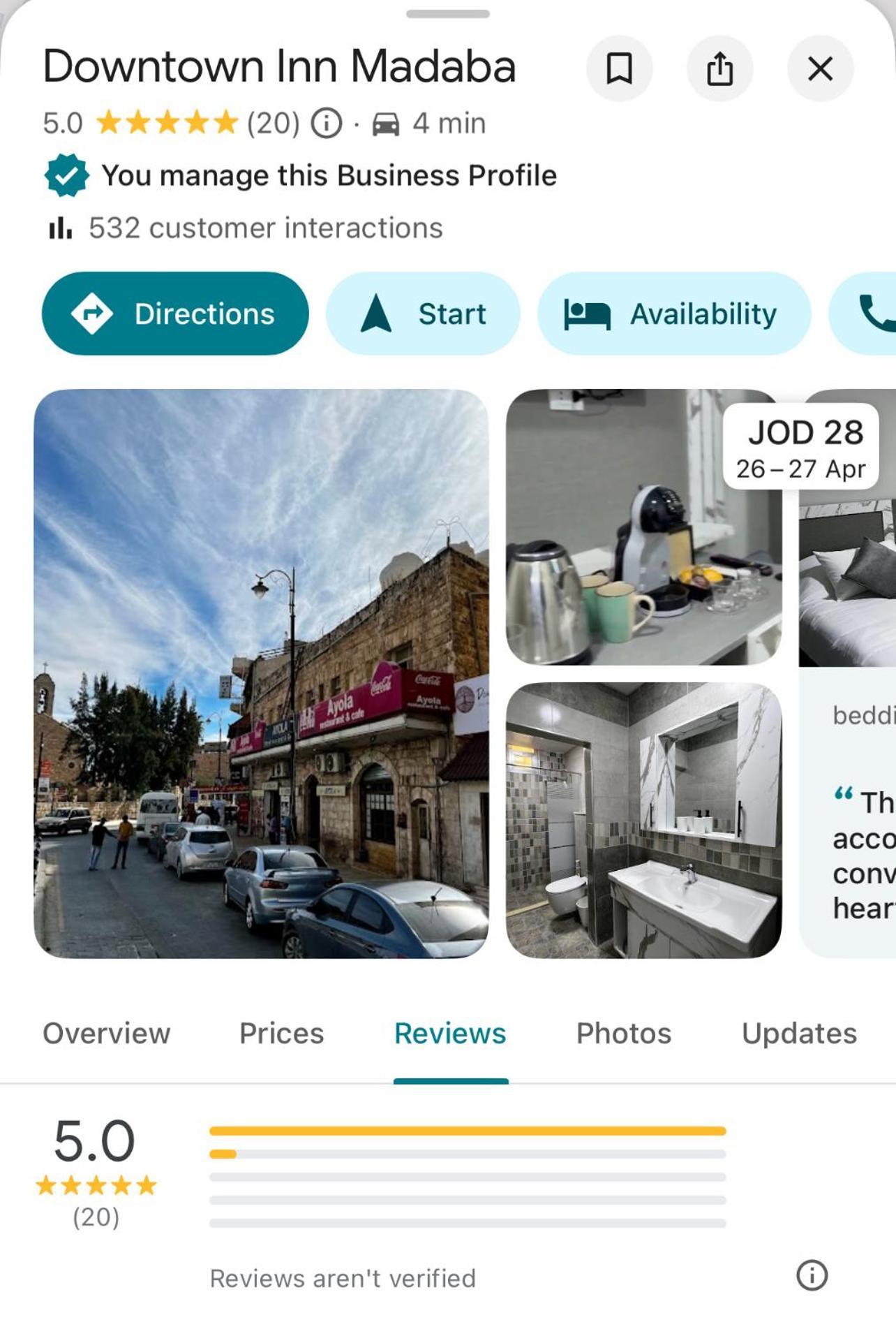 Downtown Inn Madaba Exterior foto